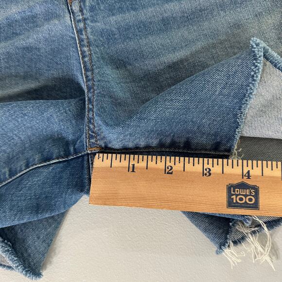 Madewell High Rise Button Fly Denim Shorts Frayed Hem Blue Women’s Sz 26 H6543 - Picture 8 of 8